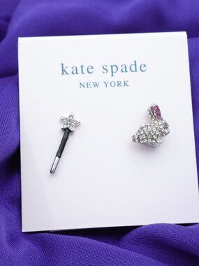 Kate Spade Starring Bunny Asymmetrical Stud Earrings Clear